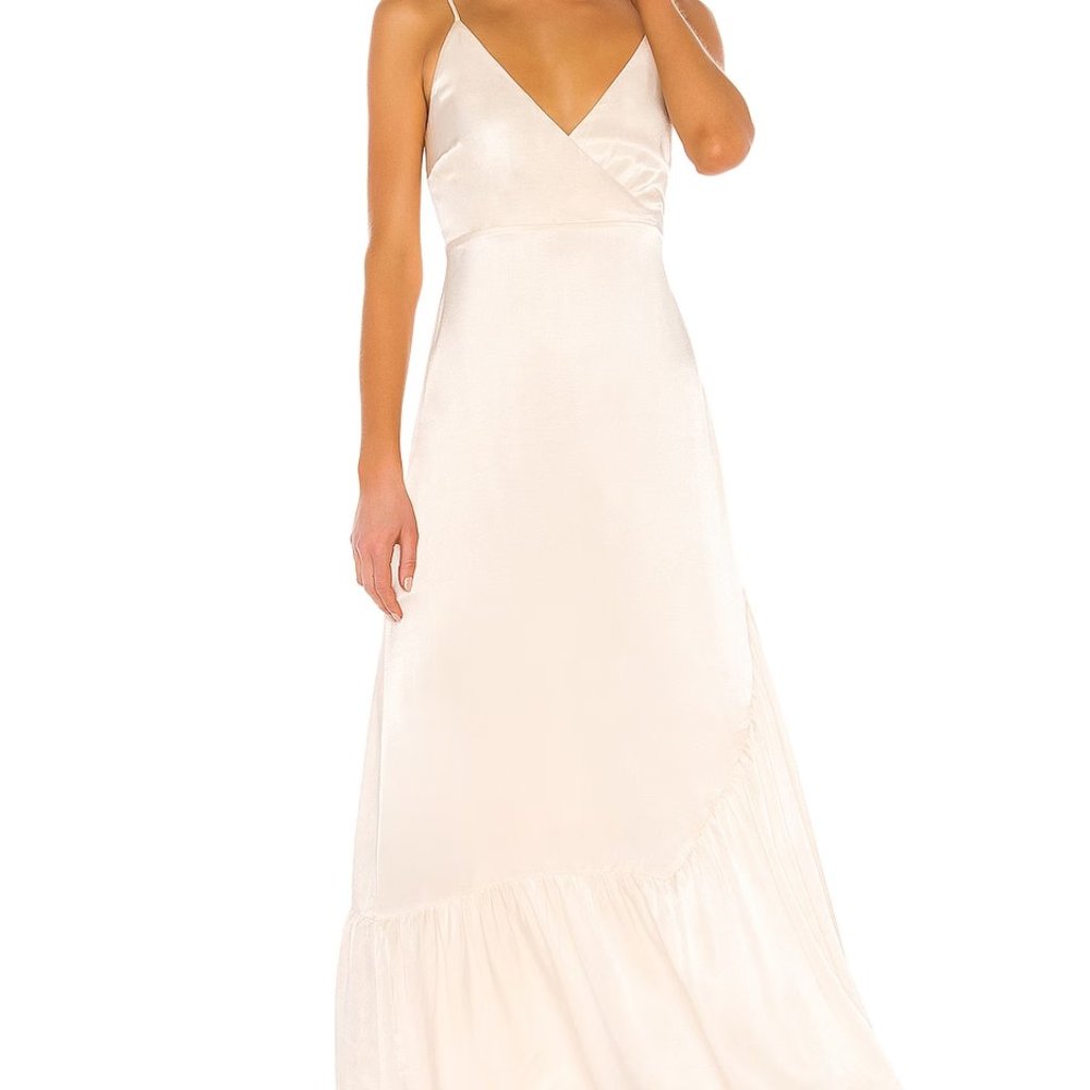 REVOLVE - Line & Dot - Silk Dress in Ivory (Midi to Maxi Length) - Size Small